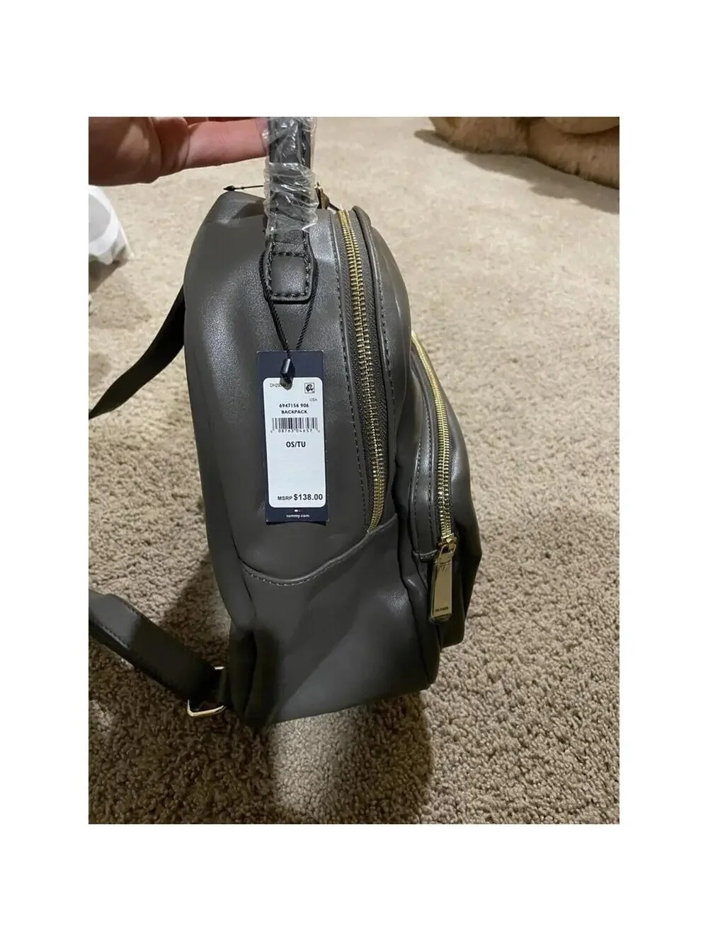 NWT Tommy Hilfiger backpack Medium brown green color MSRP 138